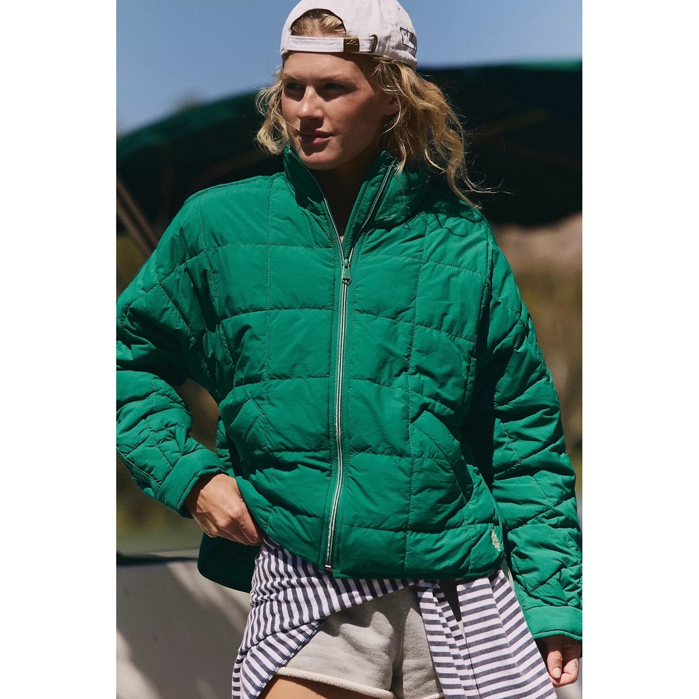 Free People Movement Womens Pippa Packable Puffer Jacket Green Glow Small NWT